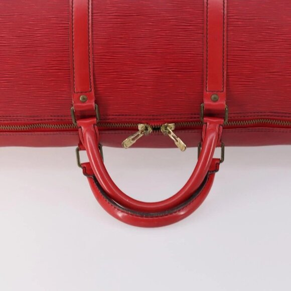 LOUIS VUITTON Epi Keepall 60 Boston Bag Red M42947 LV Auth 148138 - Picture 9 of 16